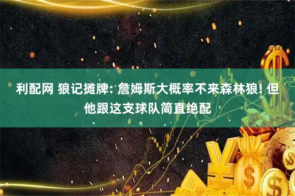 利配网 狼记摊牌: 詹姆斯大概率不来森林狼! 但他跟这支球队简直绝配